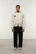 dual logo zip hoodie