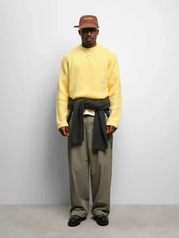 About:blank rib mock neck crew