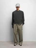 About:blank rib mock neck crew