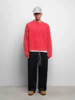 About:blank rib mock neck crew