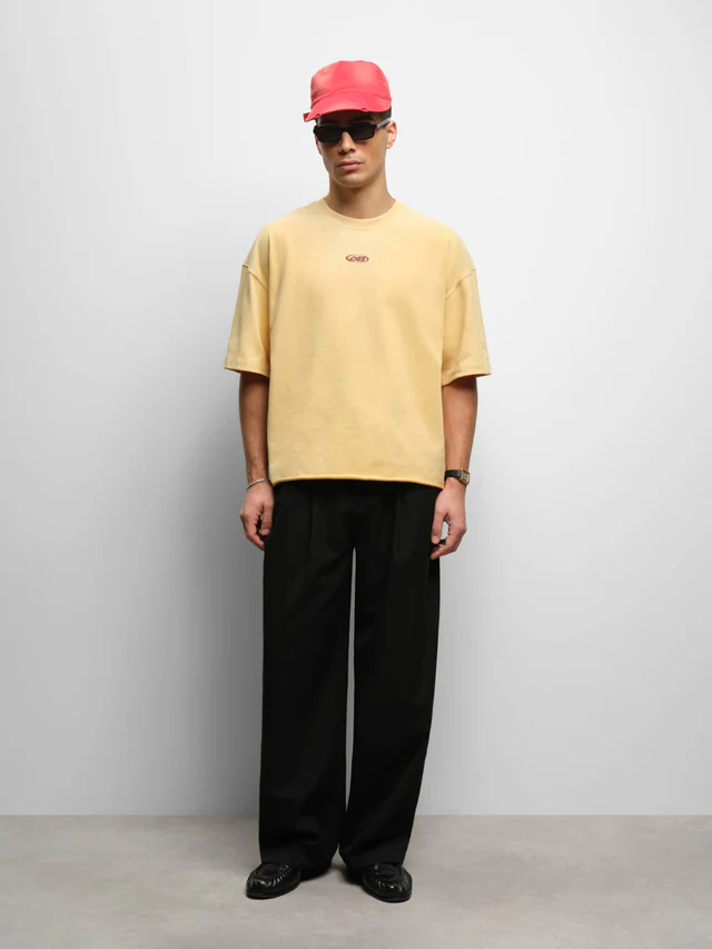 About:blank raw hem ellipse t-shirt