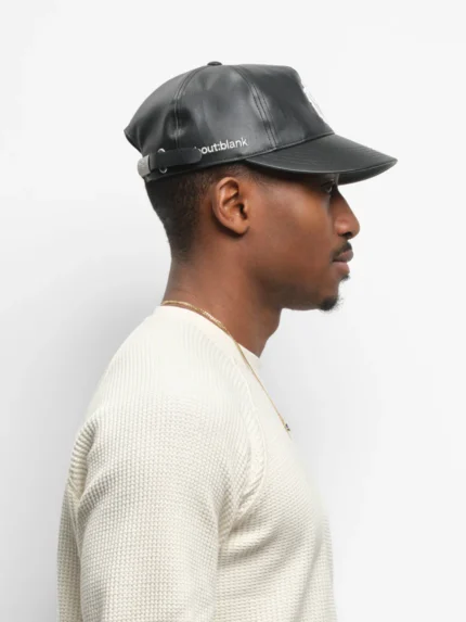 About:blank monogram cap leatherette