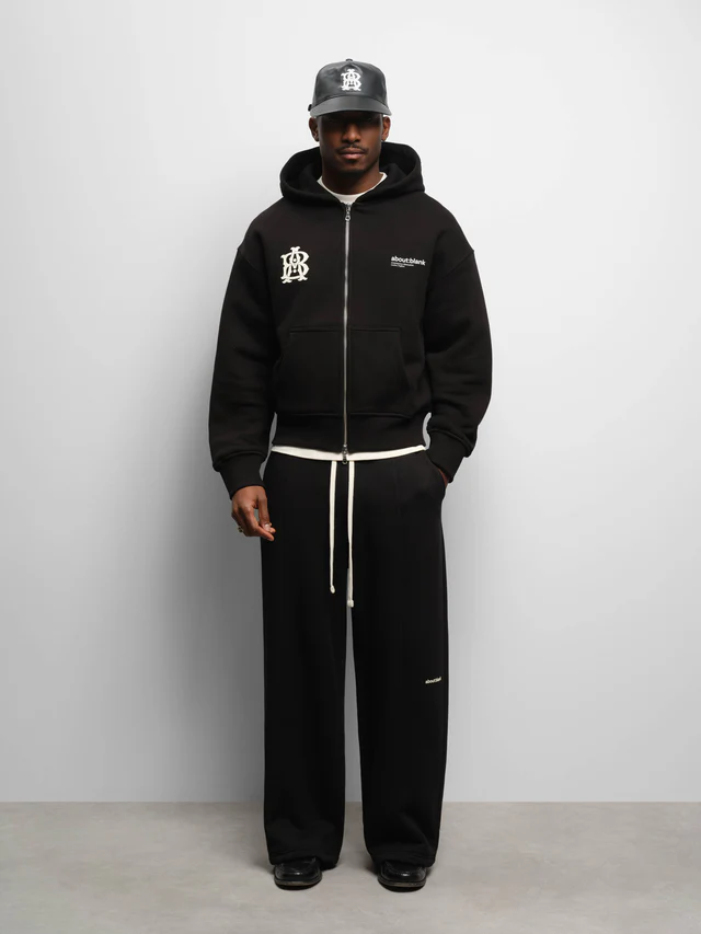 About:blank dual logo zip hoodie