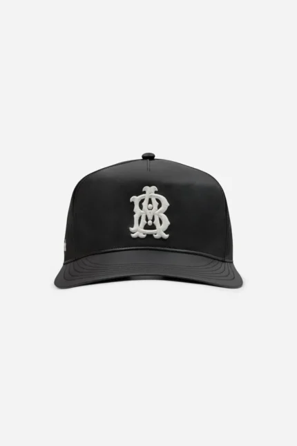 About:blank monogram cap leatherette