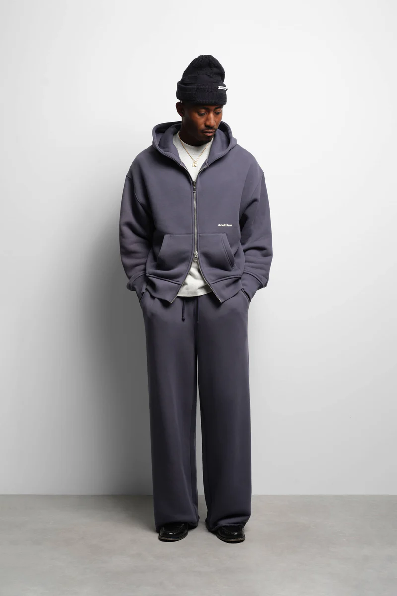 About:Blank box zip hoodie Blue - Image 2